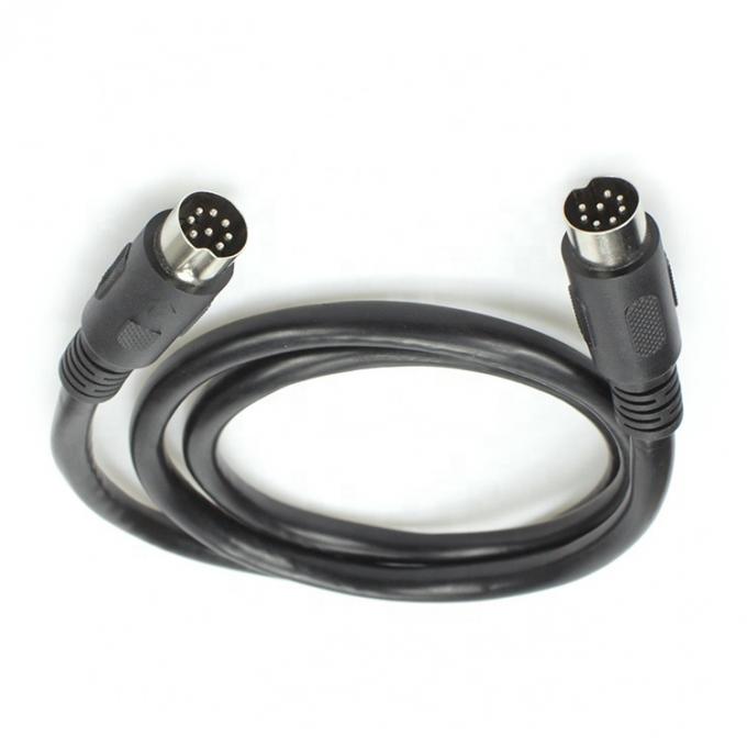 Custom Fully Connected Shielded Male to Male Large 8 Pin Din Cable 0