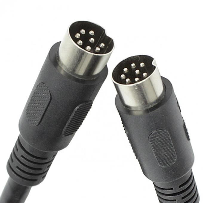Custom Fully Connected Shielded Male to Male Large 8 Pin Din Cable 1