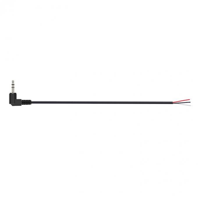 90 Degree Right Angle 3 Poles TRS 3.5mm Stereo Audio Jack to Stripped Pigtail Tinned Bare Wire End Cable 5