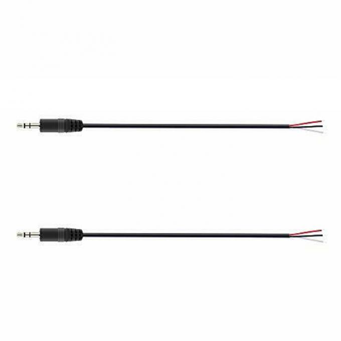 Custom 3 Poles 3.5mm Stereo Audio Jack to Stripped Pigtail Tinned Bare Wire End Cable 4