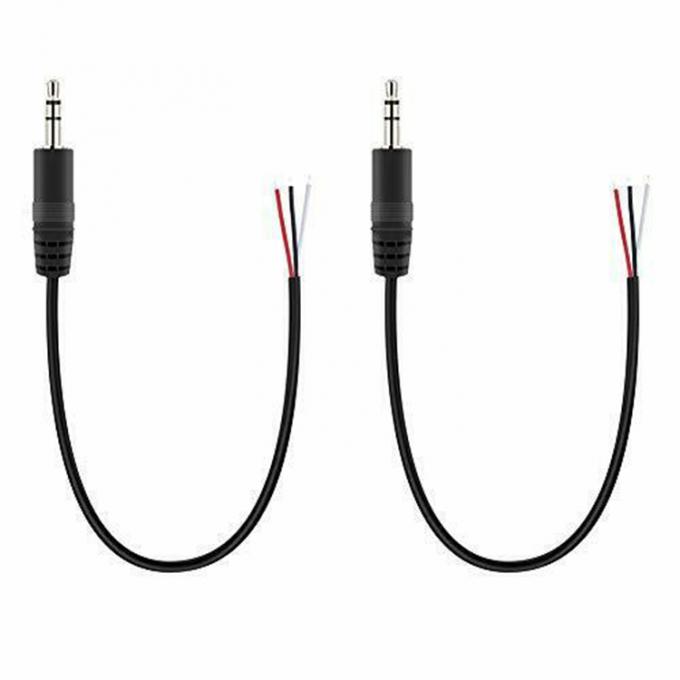 Custom 3 Poles 3.5mm Stereo Audio Jack to Stripped Pigtail Tinned Bare Wire End Cable 5