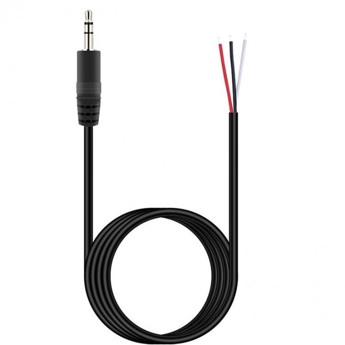 Custom 3 Poles 3.5mm Stereo Audio Jack to Stripped Pigtail Tinned Bare Wire End Cable 2