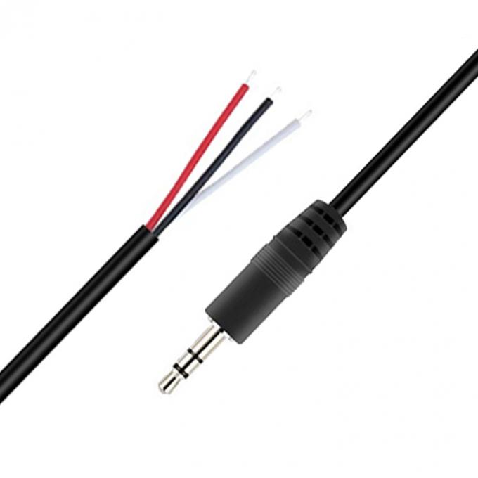 Custom 3 Poles 3.5mm Stereo Audio Jack to Stripped Pigtail Tinned Bare Wire End Cable 3