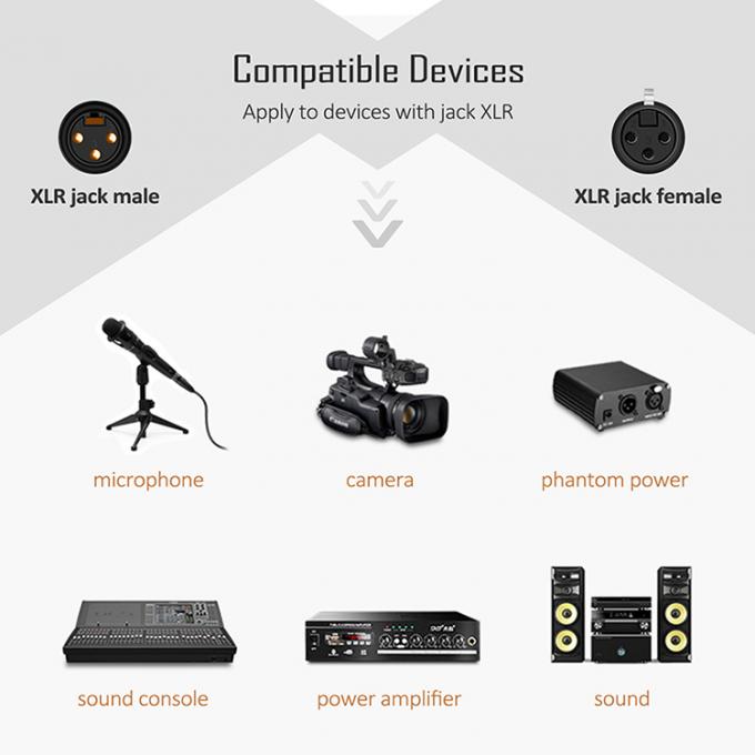 OEM HiFi Microfono Microphone 3 PIN XLR Connector Audio Jack Male To XLR Female DMX Cable 6
