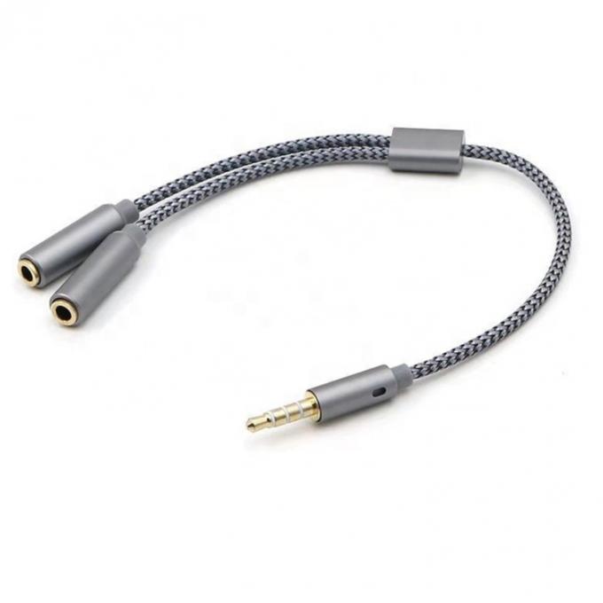 1 Input to 2 Output Y Shape 3.5mm AUX Stereo Audio Mic Headphone Splitter Adapter Cable 1