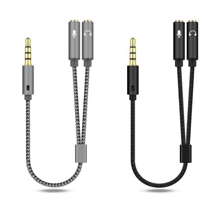 1 Input to 2 Output Y Shape 3.5mm AUX Stereo Audio Mic Headphone Splitter Adapter Cable 0