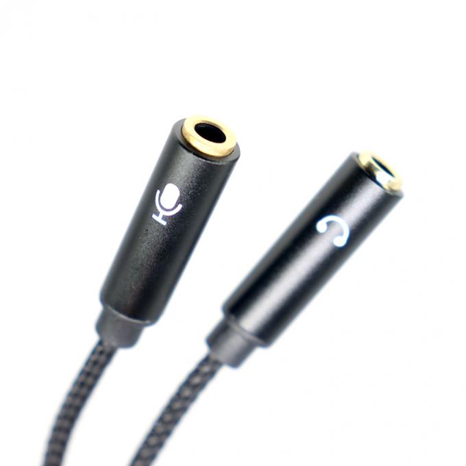 1 Input to 2 Output Y Shape 3.5mm AUX Stereo Audio Mic Headphone Splitter Adapter Cable 3