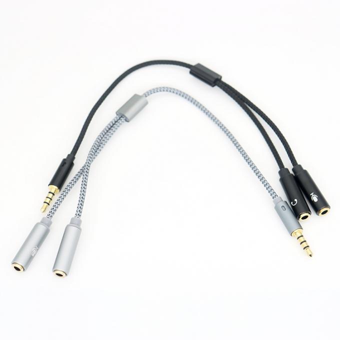 1 Input to 2 Output Y Shape 3.5mm AUX Stereo Audio Mic Headphone Splitter Adapter Cable 6