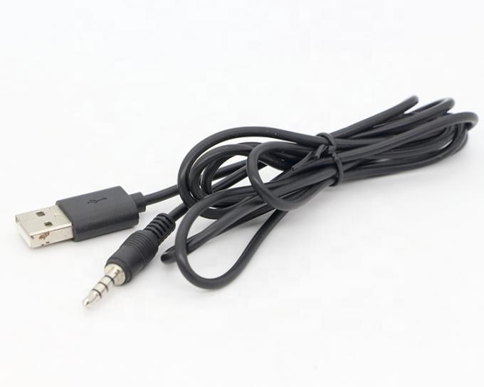 Custom 3ft 3.5mm Male Aux Audio Jack to USB 2.0 Male Data Charger Cable for car speaker 0