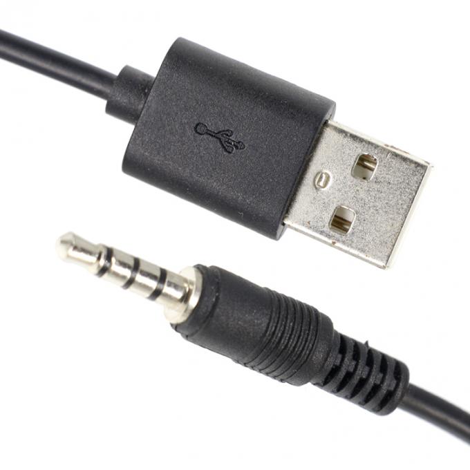 Custom 3ft 3.5mm Male Aux Audio Jack to USB 2.0 Male Data Charger Cable for car speaker 1