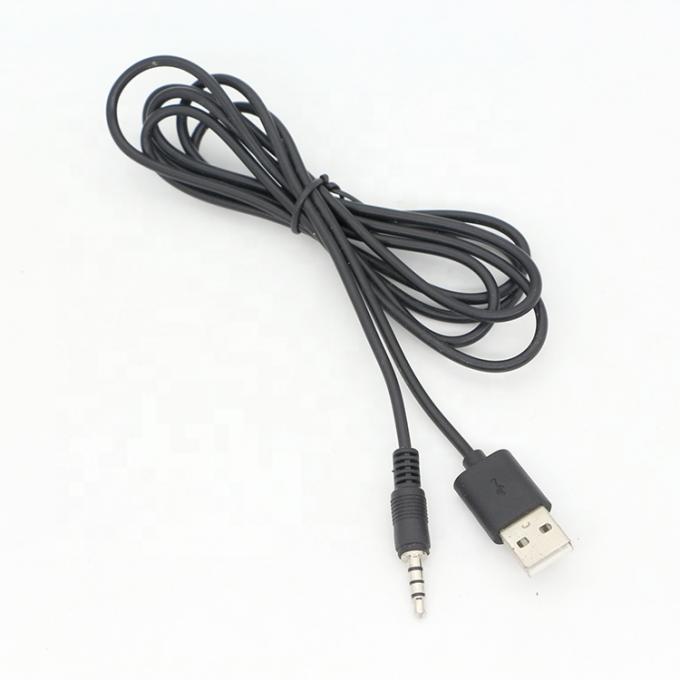 Custom 3ft 3.5mm Male Aux Audio Jack to USB 2.0 Male Data Charger Cable for car speaker 4