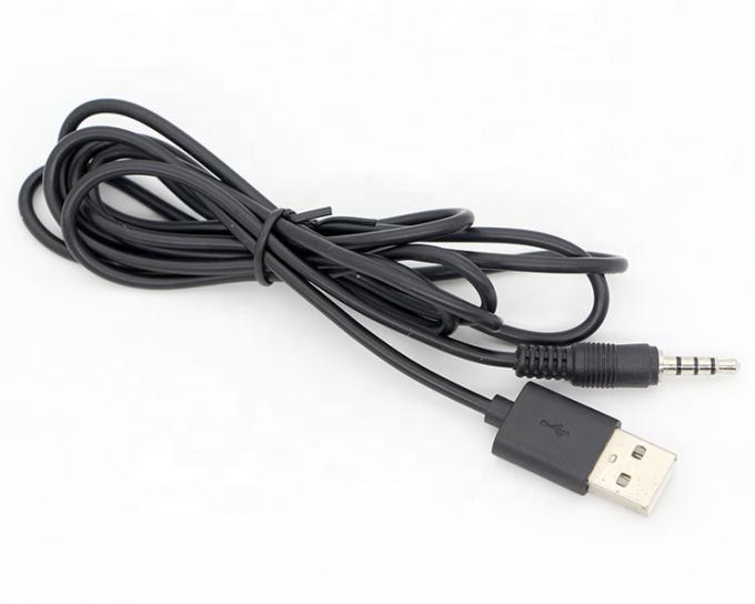 Custom 3ft 3.5mm Male Aux Audio Jack to USB 2.0 Male Data Charger Cable for car speaker 5