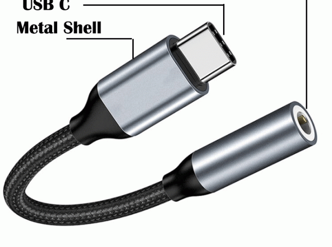 High Compatible DAC USB Type C to AUX 3.5mm Audio Cable Adapter for Samsung Pixel Google Phone 3