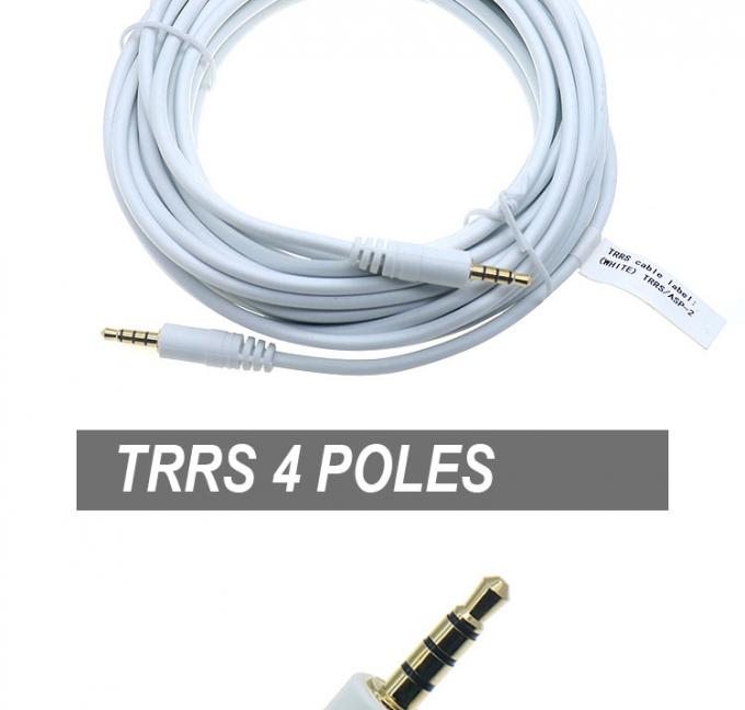 3.5mm Male to Male Stereo Aux Mono Jack 4 Poles TRRS  Microphone Audio Cable 1