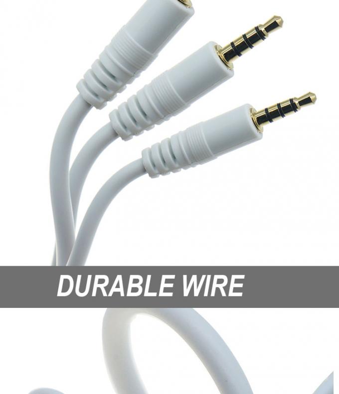 3.5mm Male to Male Stereo Aux Mono Jack 4 Poles TRRS  Microphone Audio Cable 2