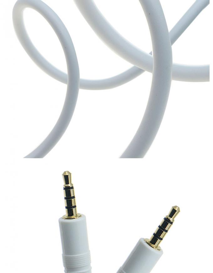 3.5mm Male to Male Stereo Aux Mono Jack 4 Poles TRRS  Microphone Audio Cable 3