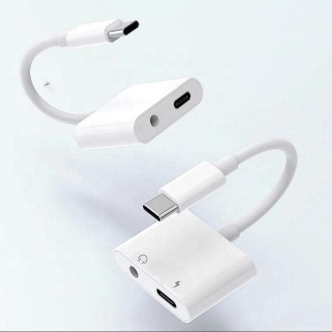 2 in 1 USB C to 3.5mm jack AUX Headphone earphone dongle Adapter for Samsung Note goole pixel 4 4XL 3 3XL 2 2XL 6