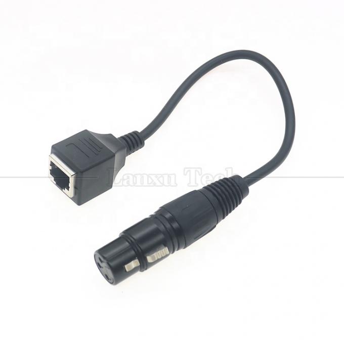 XLR 3 Pin Poles Male Female to RJ45 Female Cat5 Network Ethernet Adapter Cable for Led Audio DMX CON Controller 4