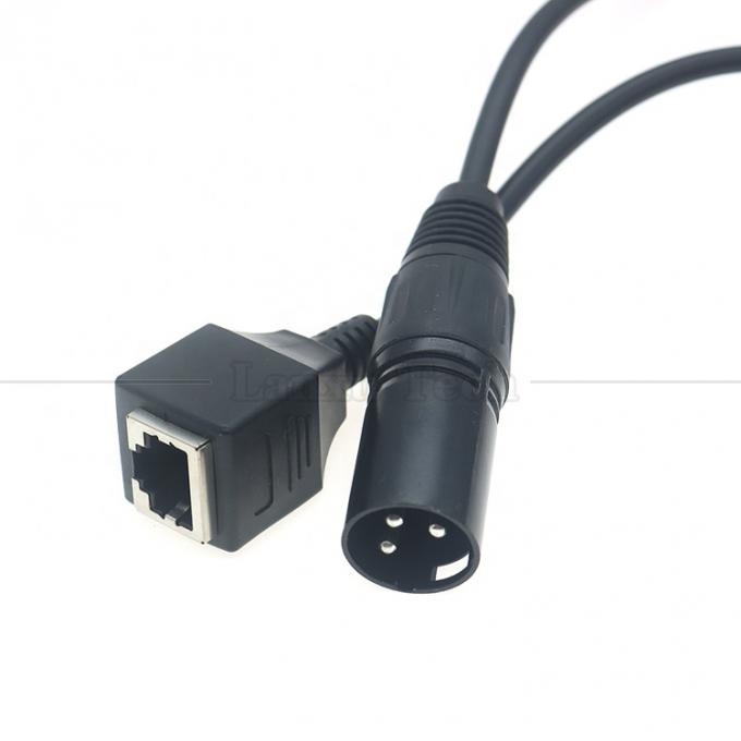 XLR 3 Pin Poles Male Female to RJ45 Female Cat5 Network Ethernet Adapter Cable for Led Audio DMX CON Controller 2