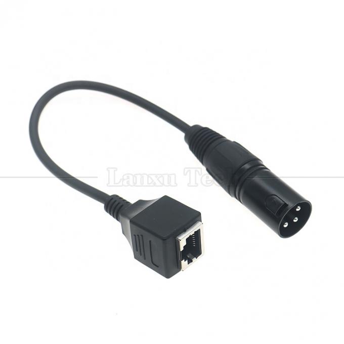XLR 3 Pin Poles Male Female to RJ45 Female Cat5 Network Ethernet Adapter Cable for Led Audio DMX CON Controller 5