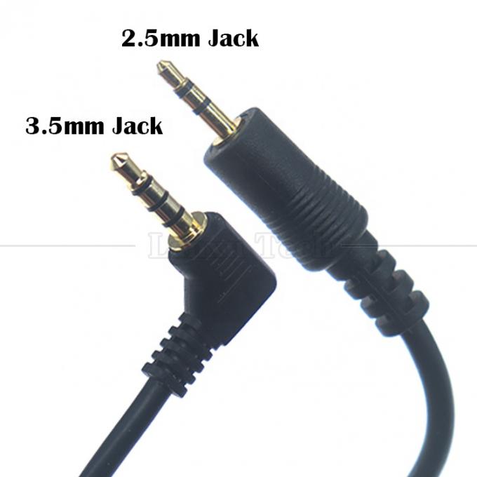 2.5mm 3 Poles Jack to 90 Degree Right Angle 4 Poles 3.5mm TRRS Jack Stereo Audio Cable for TV Radio 1