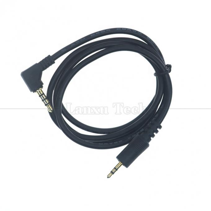 2.5mm 3 Poles Jack to 90 Degree Right Angle 4 Poles 3.5mm TRRS Jack Stereo Audio Cable for TV Radio 0