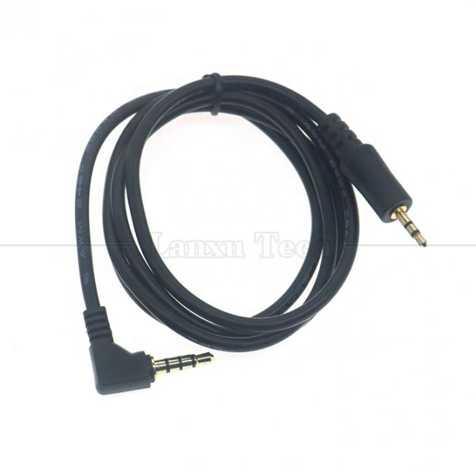 2.5mm 3 Poles Jack to 90 Degree Right Angle 4 Poles 3.5mm TRRS Jack Stereo Audio Cable for TV Radio 2