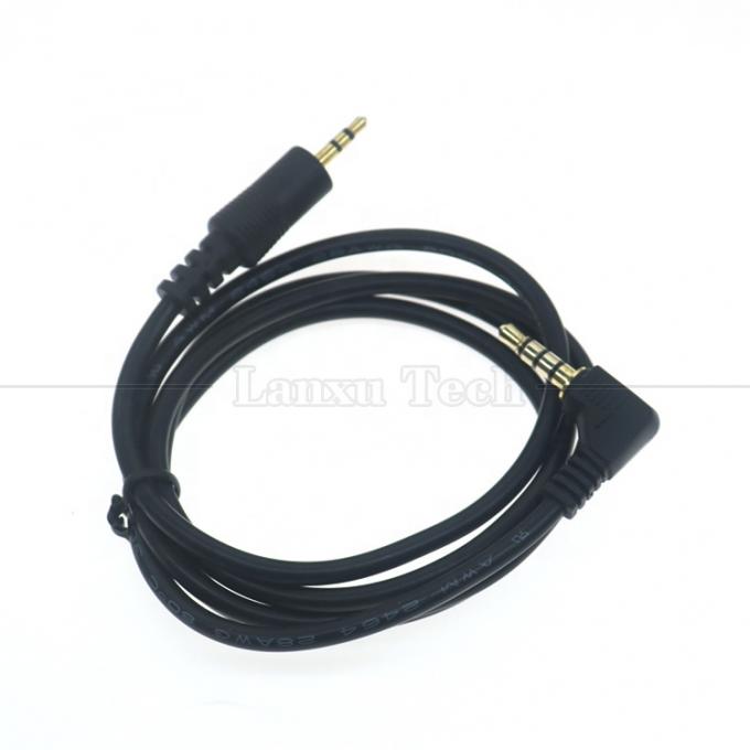 2.5mm 3 Poles Jack to 90 Degree Right Angle 4 Poles 3.5mm TRRS Jack Stereo Audio Cable for TV Radio 4