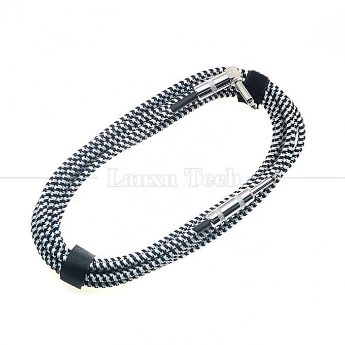 3M Right Angle Braided Metal 6.35mm 1/4 TS Jack Audio Electric Guitar Effect Instrument Bass Amp Patch Lead Cable 6
