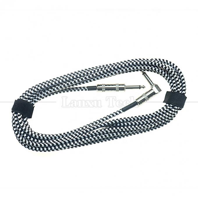 3M Right Angle Braided Metal 6.35mm 1/4 TS Jack Audio Electric Guitar Effect Instrument Bass Amp Patch Lead Cable 5