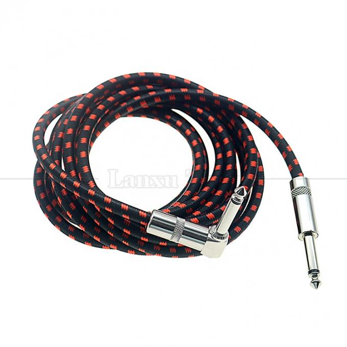 1m 3m 5m 1/4 6.35mm Mono TS Jack Lead Braided Electric Guitar Accessory Patch Amp Effect Amplifier Instrument Cable 1