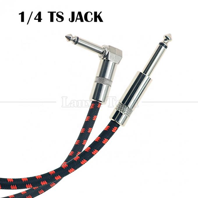 1m 3m 5m 1/4 6.35mm Mono TS Jack Lead Braided Electric Guitar Accessory Patch Amp Effect Amplifier Instrument Cable 3