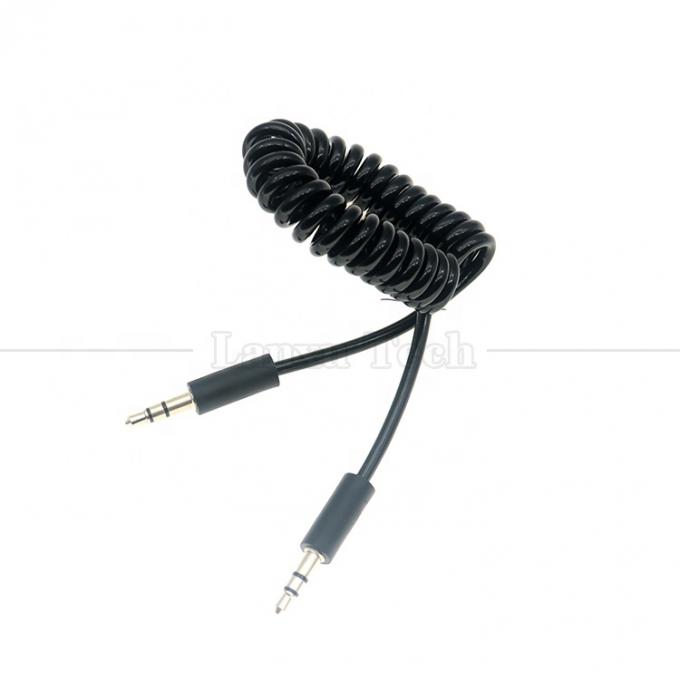 Spring Coiled Male to Male 3.5mm Jack Aux Stereo Audio Extension Cable 0