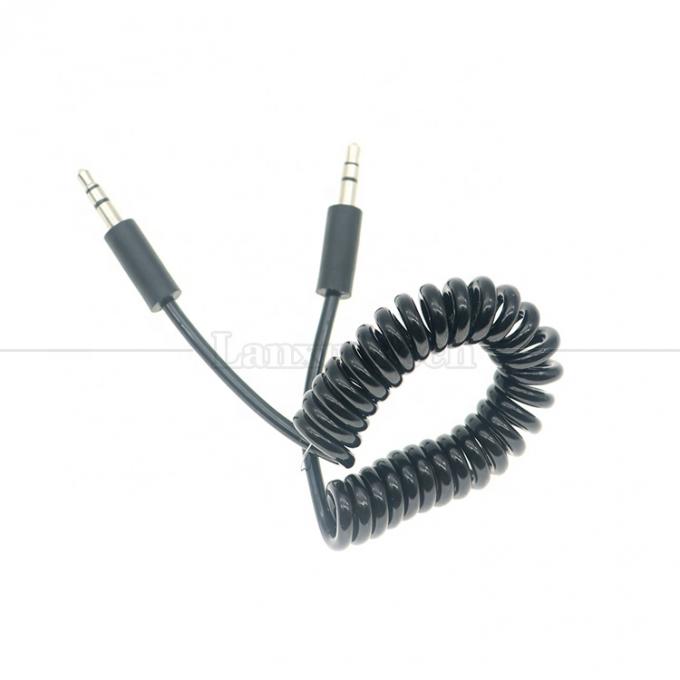 Spring Coiled Male to Male 3.5mm Jack Aux Stereo Audio Extension Cable 4