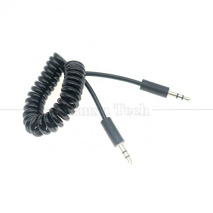 Spring Coiled Male to Male 3.5mm Jack Aux Stereo Audio Extension Cable 2