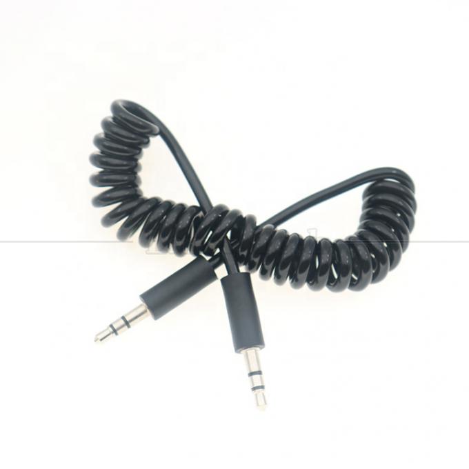 Spring Coiled Male to Male 3.5mm Jack Aux Stereo Audio Extension Cable 5