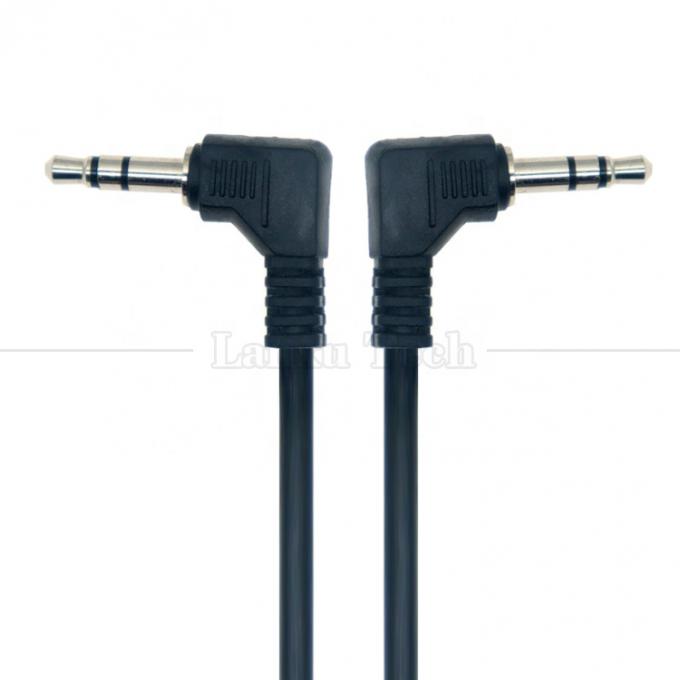 90 Degree Right Angle Male to Male 3 Poles TRS 3.5mm Audio Jack Extension Cable 2