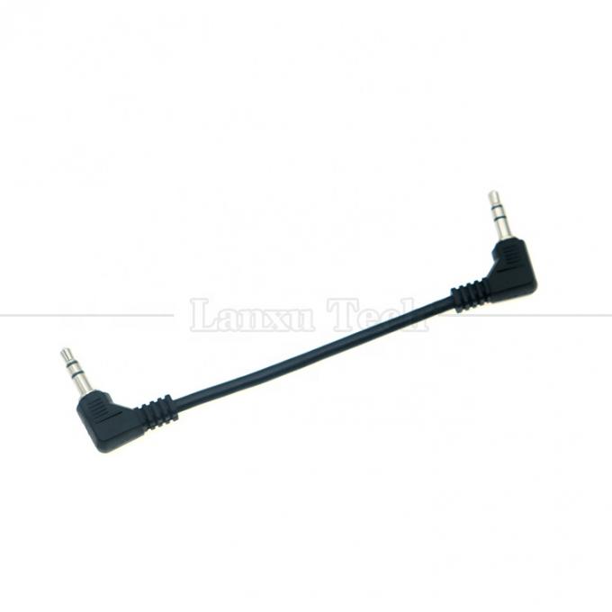 90 Degree Right Angle Male to Male 3 Poles TRS 3.5mm Audio Jack Extension Cable 3