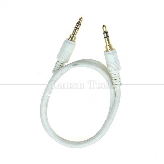 High Quality Gold Silver Plated Male to Male 3.5mm TRS 3 Poles Stereo Jack Audio Extension Cable 4