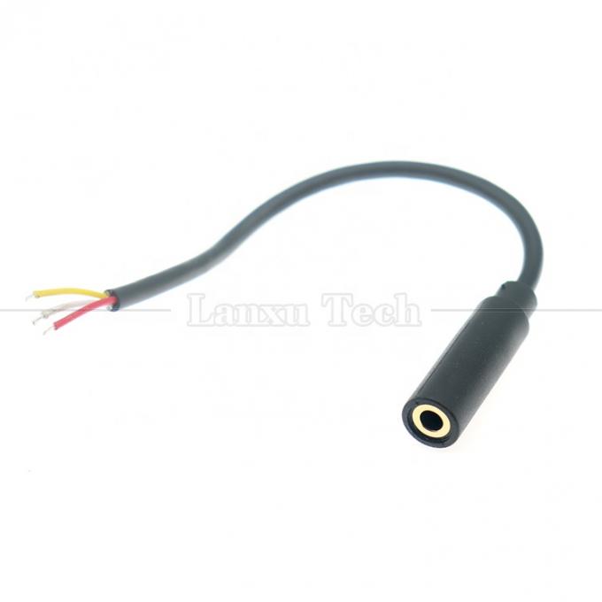 Customized 3.5mm TRS 3 poles Shield Audio Jack Female to Open Stripped Tinned Bare End Wires Cable 0