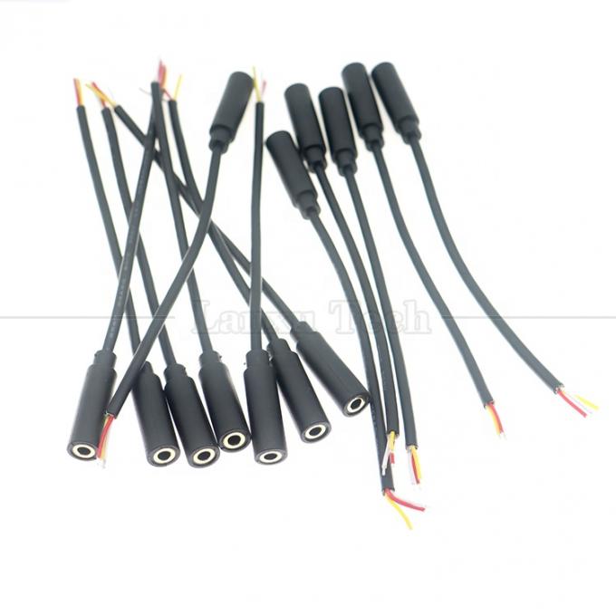 Customized 3.5mm TRS 3 poles Shield Audio Jack Female to Open Stripped Tinned Bare End Wires Cable 5