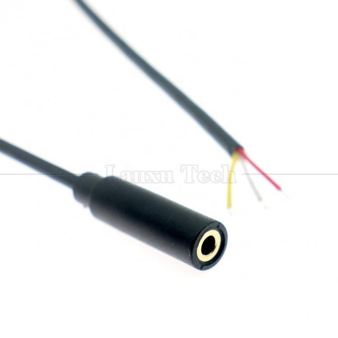 Customized 3.5mm TRS 3 poles Shield Audio Jack Female to Open Stripped Tinned Bare End Wires Cable 2