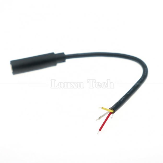 Customized 3.5mm TRS 3 poles Shield Audio Jack Female to Open Stripped Tinned Bare End Wires Cable 3