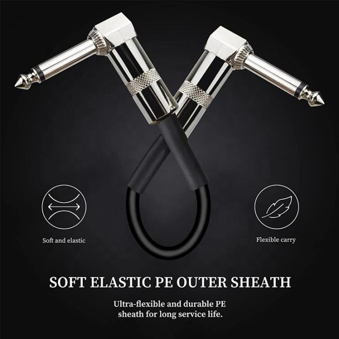 1/4 TS Jack Electric Braid Pedal Guitar Patch Lead Stereo Instrument Cable 1