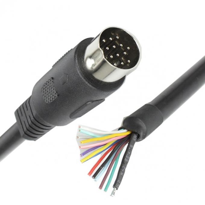 Custom 1M 2M Shield 13 PIN Din Connector to Open Wire Pigtail Cable 1
