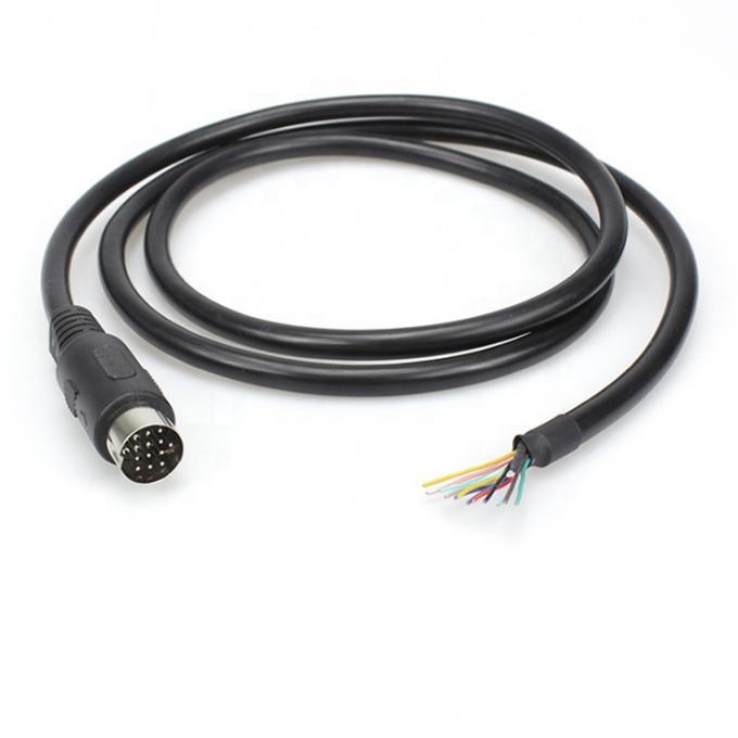 Custom 1M 2M Shield 13 PIN Din Connector to Open Wire Pigtail Cable 5