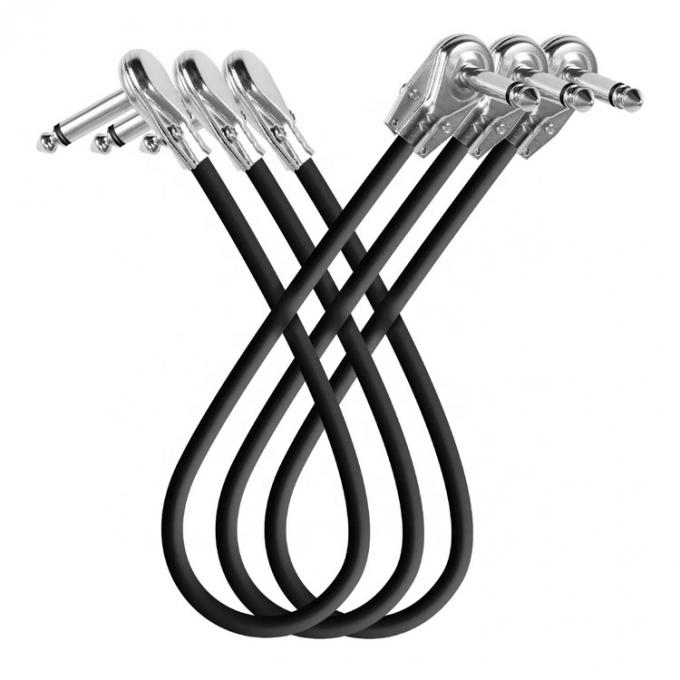 1/4 6.35mm Inch Silver Golden Right Angle Mono TS Audio Jack Instrument Guitar Patch Cable 4