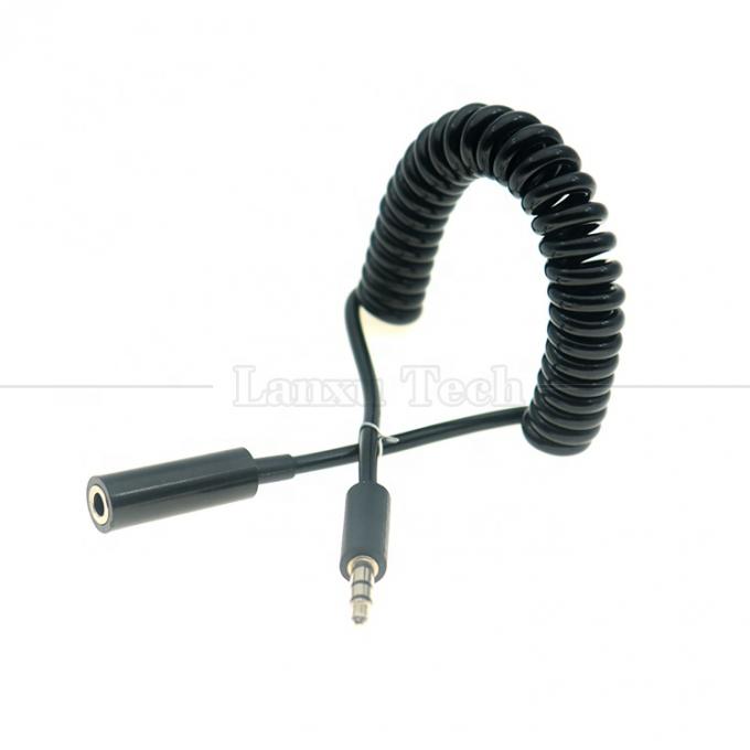 Spring Sprial Coiled Male to Female 3.5mm Jack Aux Stereo Audio Extension Cable for Speaker Headphone 4