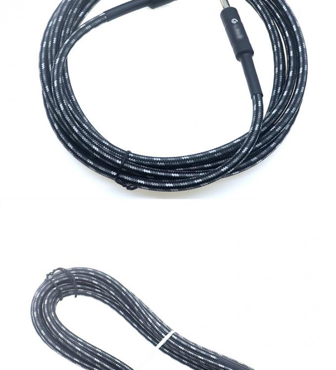 L Shape 90 Degree Right Angle to Straight Durable Braided Jacket 6.35mm Ts Jack Instrument Electric Guitar Patch Audio Cable 1