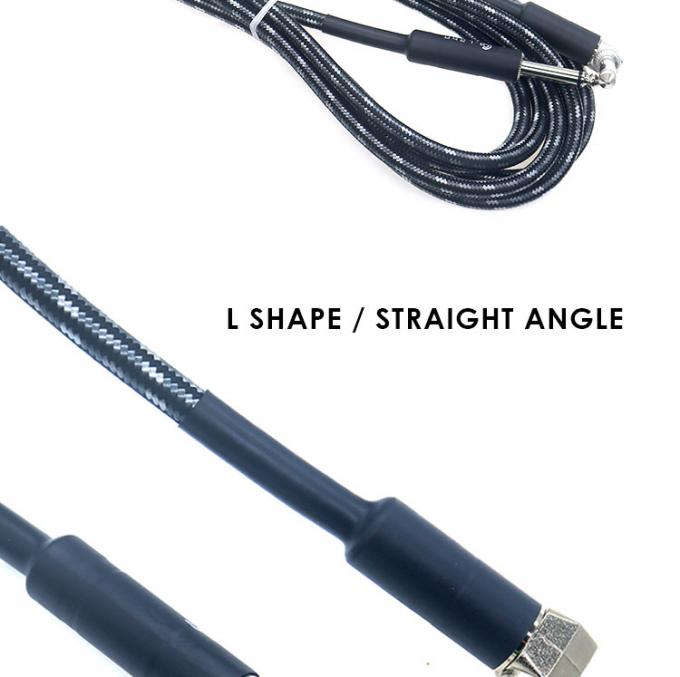 L Shape 90 Degree Right Angle to Straight Durable Braided Jacket 6.35mm Ts Jack Instrument Electric Guitar Patch Audio Cable 2